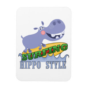 Imán Hippopotamus de la persona que practica surf