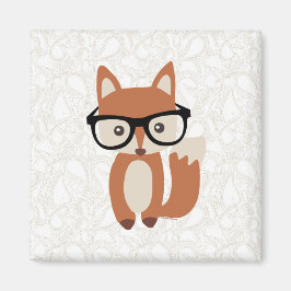 Imán Hipster Baby Fox con gafas