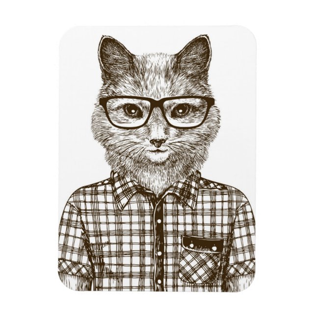 Imán Hipster Cat (Vertical)