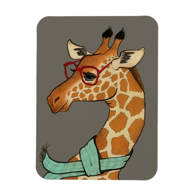 Imán Hipster Giraffe (Vertical)