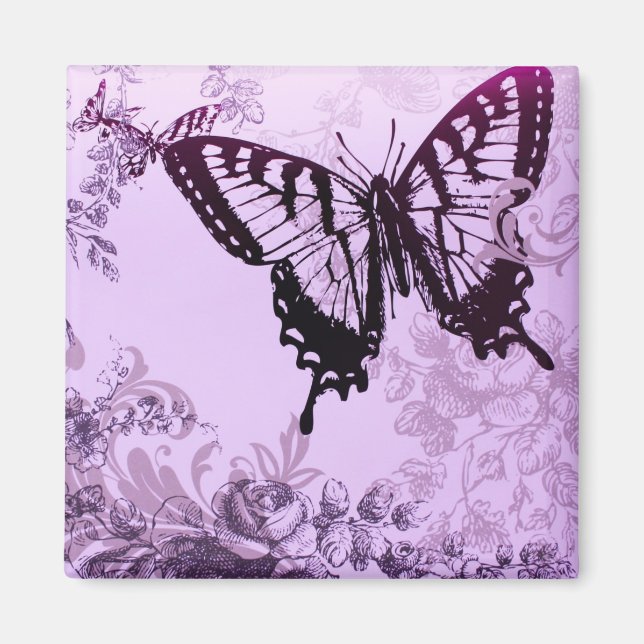 Imán hipster girly boho moda mariposa (Frente)
