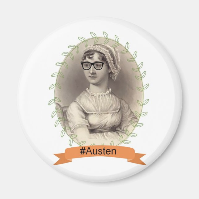 Imán Hipster Jane Austen (Frente)