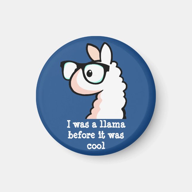 Imán Hipster Llama (Frente)