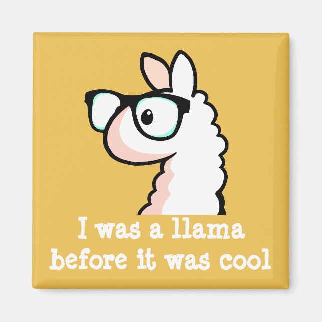 Imán Hipster Llama (Frente)