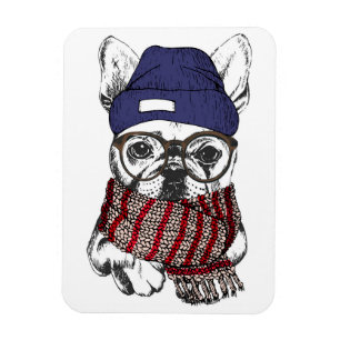 Imán Hipster Perro Bull francés