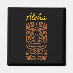 Imán Hípster retro hawaiano tiki polinesio