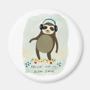 Imán Hipster Sloth   Rollin' Con Mis Atascos Lentos