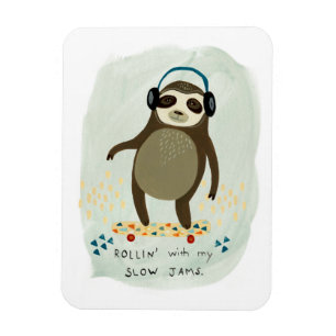 Imán Hipster Sloth   Rollin' Con Mis Atascos Lentos