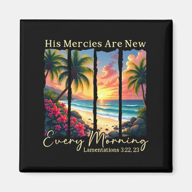 Imán His Mercies Are New Every Morning - Bible Verse Gi (Frente)