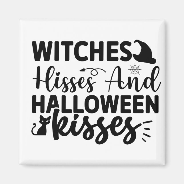 Imán Hisses De Testigos Y Besos De Halloween (Frente)