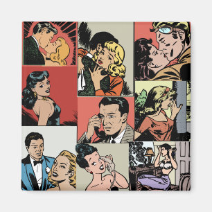 Imán Historia de amor retro vintage