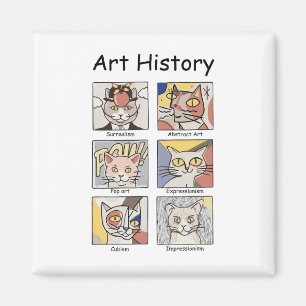 Imán Historia del arte Gracioso Arte Gato Amante Pintad