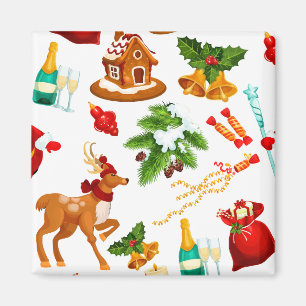 Imán Historia del juguete   Merry Christmas Pattern Cut