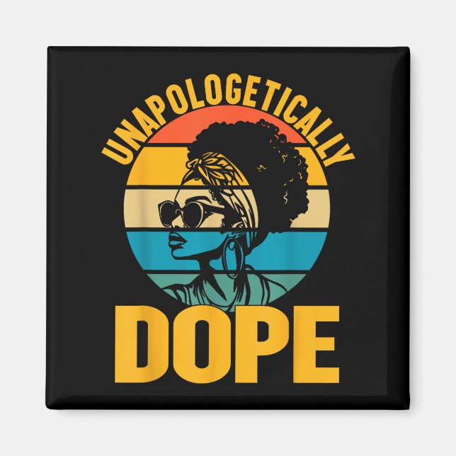 Imán Historia Negra sin disculpas Chica Afro Melanina M (Frente)