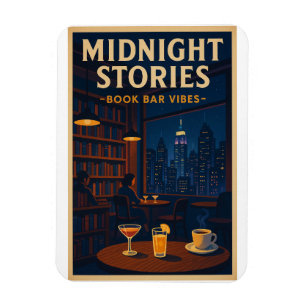 Imán Historias Medianoche - Vibes de bar para libros