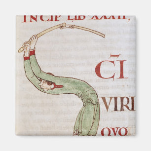 Imán Historiated rubrica "S" que representa a un hombre