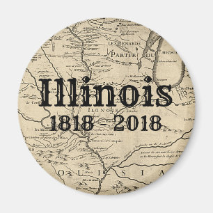 Imán Histórico Bicentenario de Illinois
