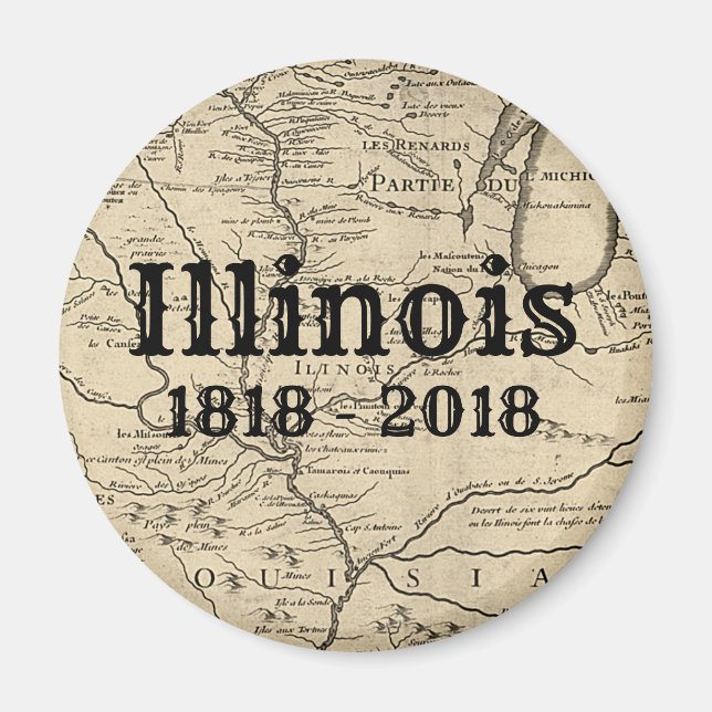 Imán Histórico Bicentenario de Illinois (Frente)