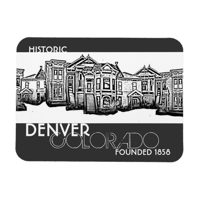 Imán histórico de Denver Colorado (Horizontal)