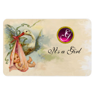 IMÁN HISTORIETA DE NIÑAS DE BEBÉ MONOGRAM