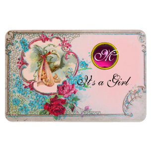 IMÁN HISTORIETA DE NIÑAS DE BEBÉ MONOGRAM