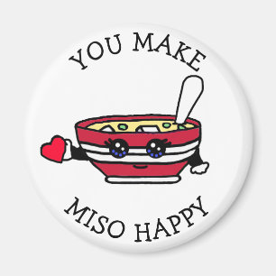 Imán Hizo a Miso feliz, divertido bollo de comida