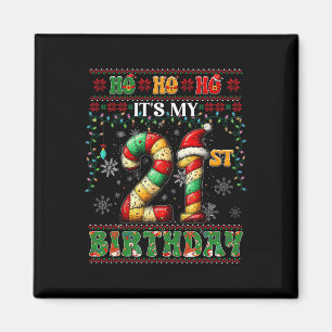 Imán Ho cómo es mi 21 cumpleaños Navidad Candy Cane 21