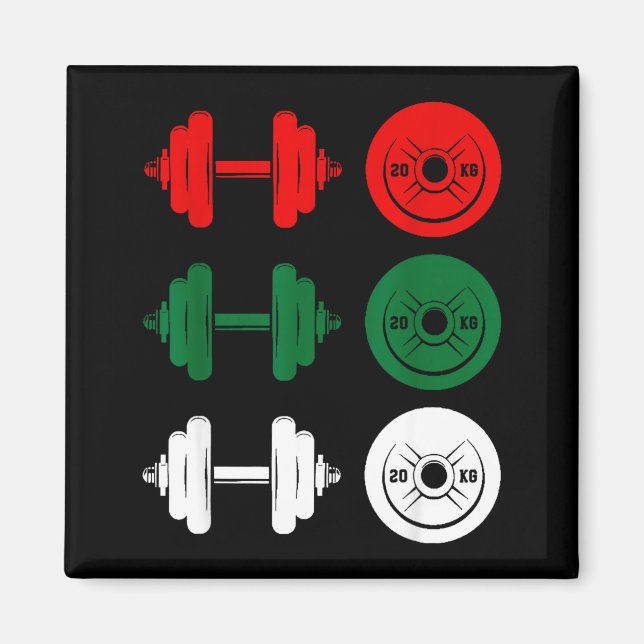 Imán Ho Ho Ho Funny Dumbbell Christmas Weightlifting Gy (Frente)