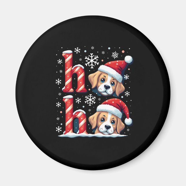 Imán Ho Ho Ho Great Pyrenees Dog Lover Christmas Santa  (Frente)