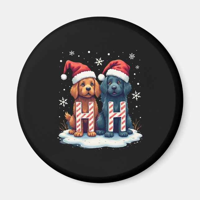 Imán Ho Ho Ho Great Pyrenees Dog Lover Christmas Santa  (Frente)