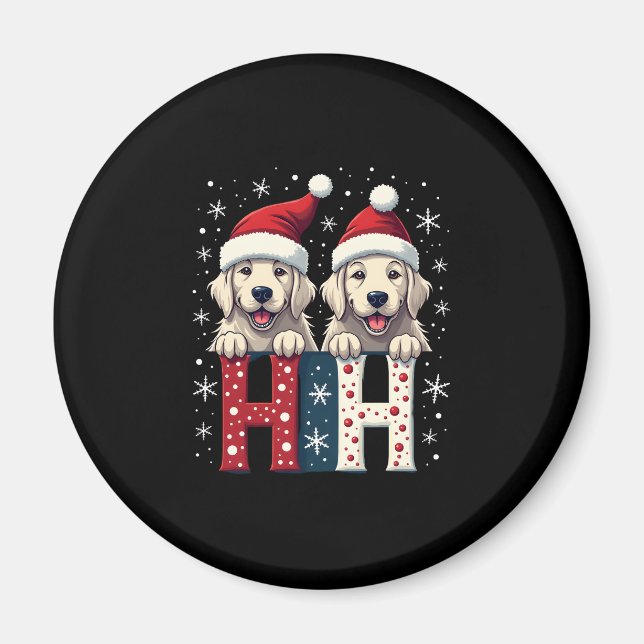 Imán Ho Ho Ho Great Pyrenees Dog Lover Christmas Santa  (Frente)