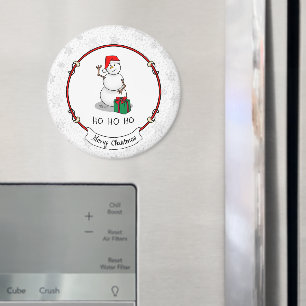 Imán Ho Ho Ho Ho Ho Feliz Navidad Santa Cute Snowman