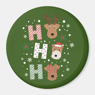 Imán Ho Ho Ho Ho Ho Welsh Terrier Feliz Navidad