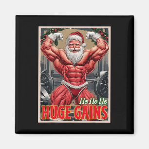 Imán Ho Ho Ho Huge Gains Bombeando a Bodybuilder Santa