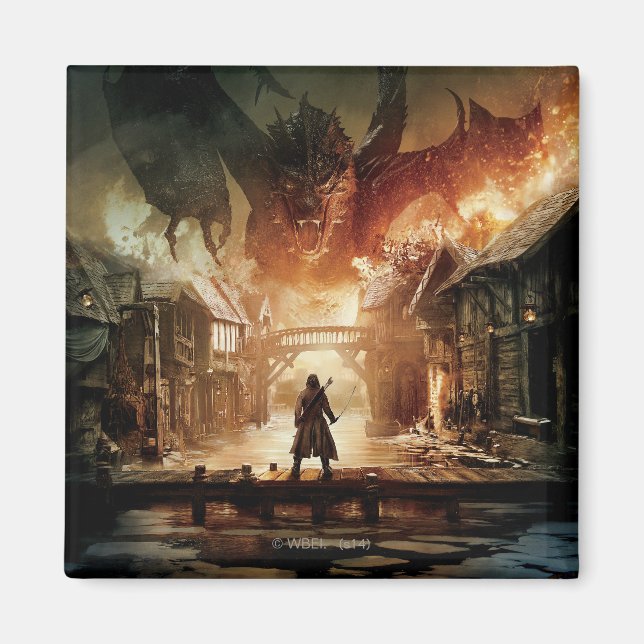 Imán Hobbit - Poster de cine de Laketown (Frente)