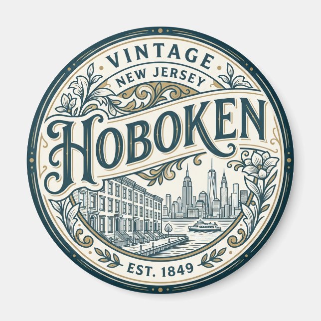 Imán Hoboken Nueva Jersey (Frente)