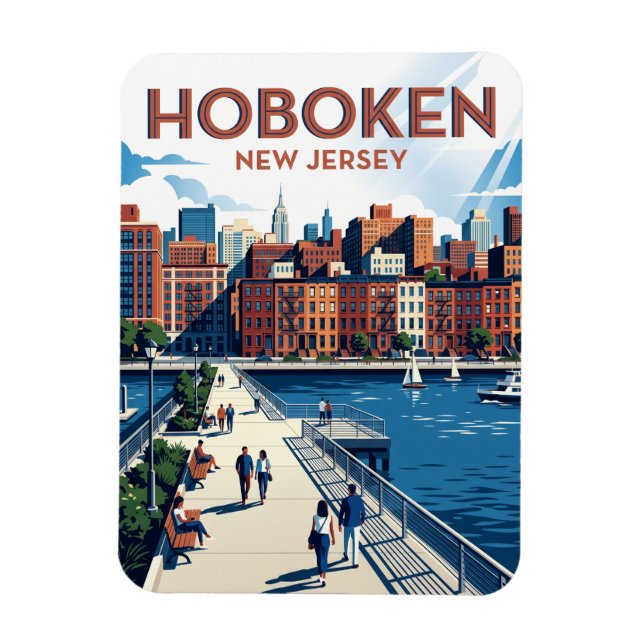 Imán Hoboken Nueva Jersey (Vertical)