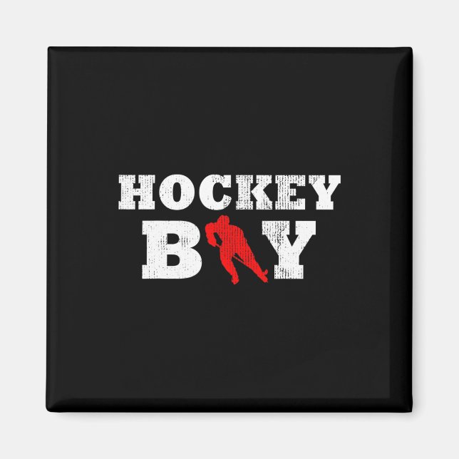 Imán Hockey Boy Player Silhouette Sport Gift (Frente)