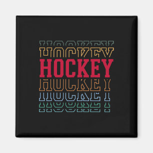 Imán Hockey Divertido Texto en Capas Equipo Jugador Ent
