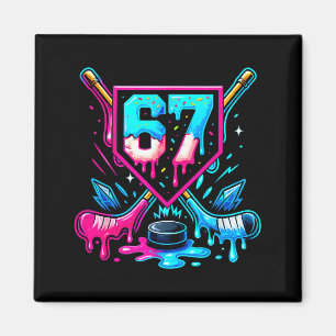 Imán Hockey Goteo 6 7 Número 67 Seis Siete Meme Hombres