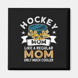 Imán Hockey Mamá - Hockey Retro Jugador Hockey sobre Hi