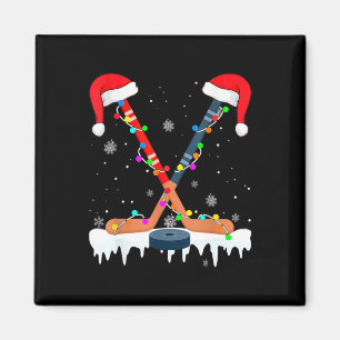 Imán Hockey Santa Hat Navidades enciende divertidos chi