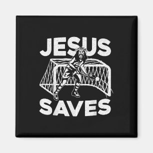 Imán Hockey sobre césped Jesús Fe cristiana Jesús salva