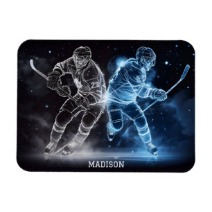 Imán Hockey sobre hielo de nombre personalizado