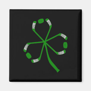 Imán Hockey sobre hielo St Patrick Day Shamrock Green C