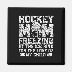 Imán Hockey sobre hielo Vintage Mamá Madre Mamá de Hock