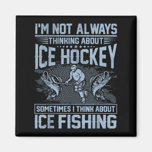 Imán Hockey Sobre Hielo Y Pesca De Hielo Humor De Pesca