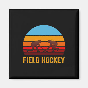 Imán Hockey sobre hierba estilo vintage retro al atarde
