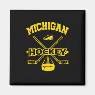 Imán Hockey Vintage de Michigan estilo retro