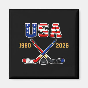 Imán Hockey Vintage Usa Bastones Cruzados 1982 2026